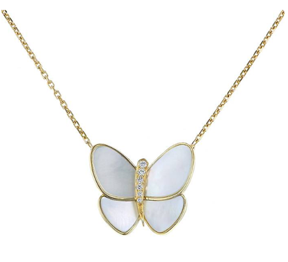 [Auream]BUTTERFLY GOLD MOP DIAMOND NECKLACE