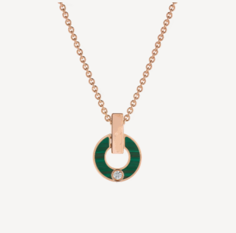 [Auream]GARI NECKLACE PINK GOLD MALACHITE
