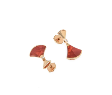 [Auream]DREAM Carnelian PINK GOLD EARRINGS
