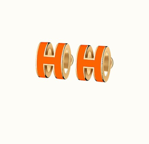 [Auream]MINI POP H EARRINGS ORANGE