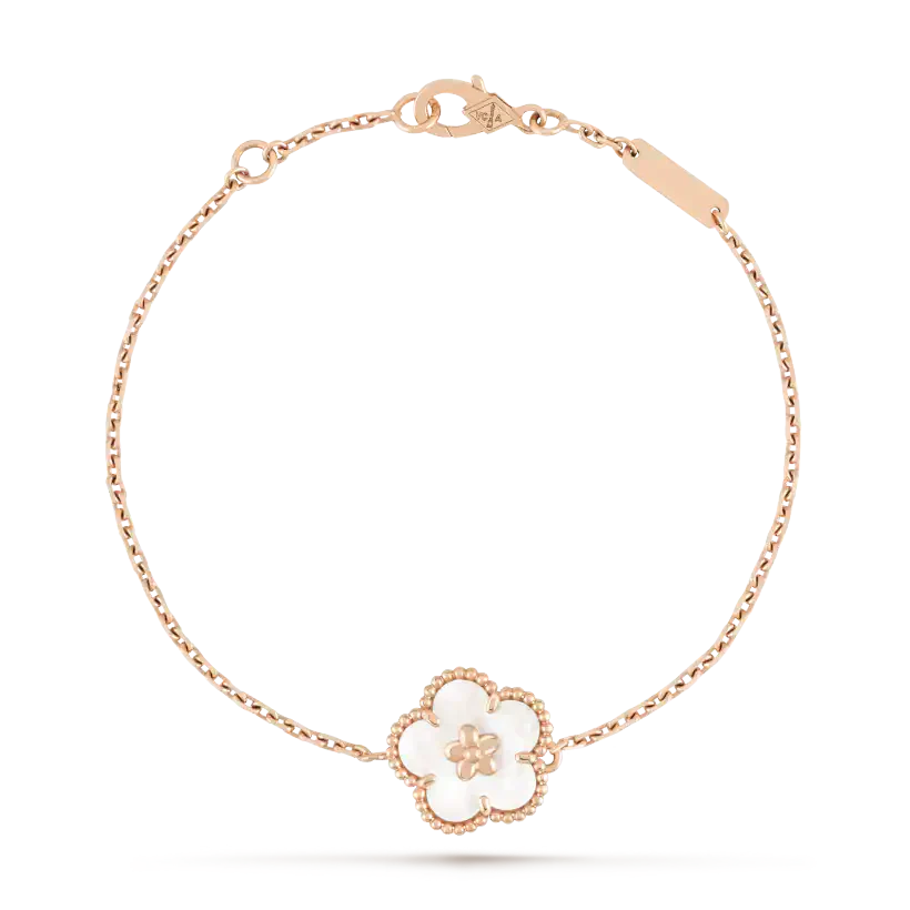 [Auream]LUCKY WHITE MOP PLUM BLOSSOM  BRACELET