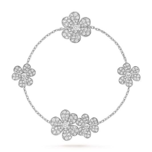 [Auream]FRIVOLE SILVER 5 FLOWERS BRACELET