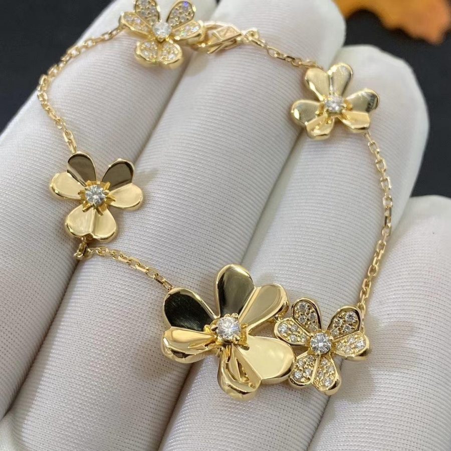 [Auream]FRIVOLE GOLD 5 FLOWERS BRACELET