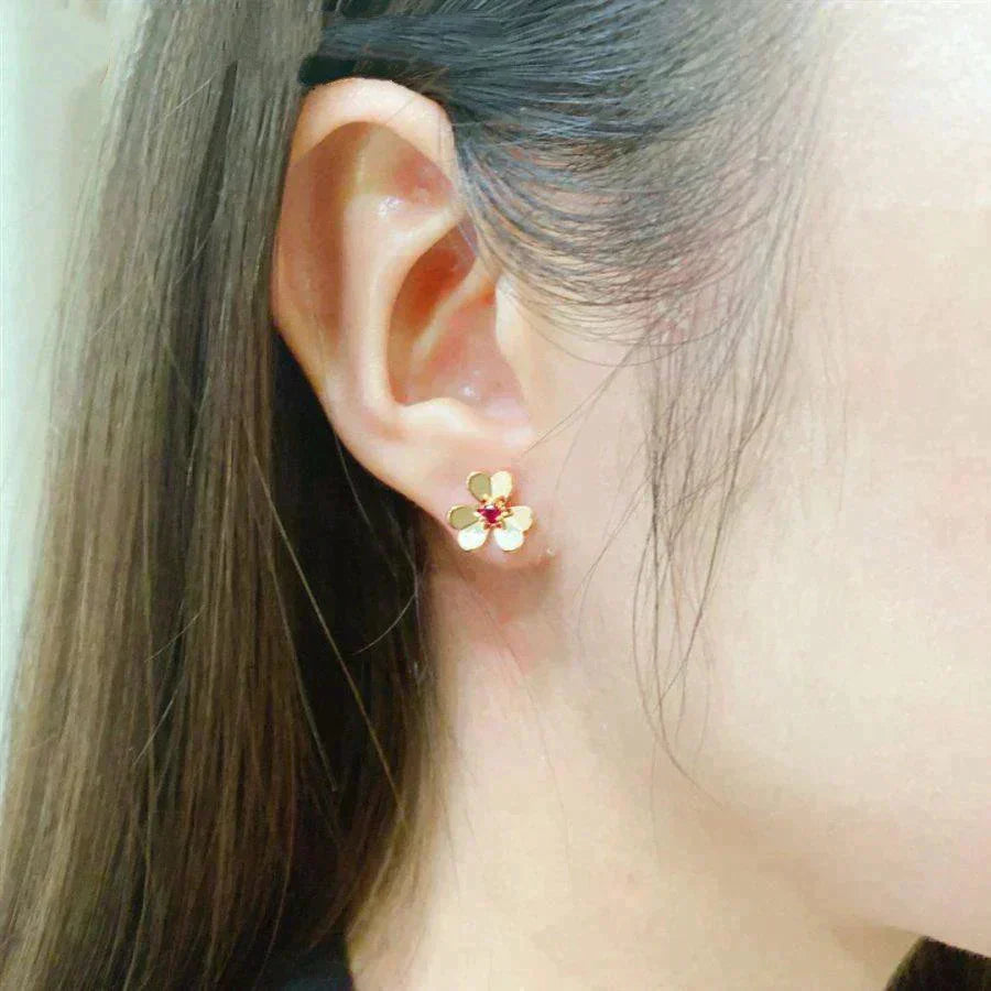 [Auream]FRIVOLE  FLOWER PINK EARRINGS