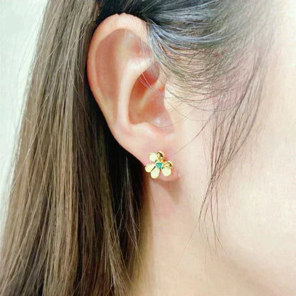 [Auream]FRIVOLE  FLOWER MALACHITE EARRINGS