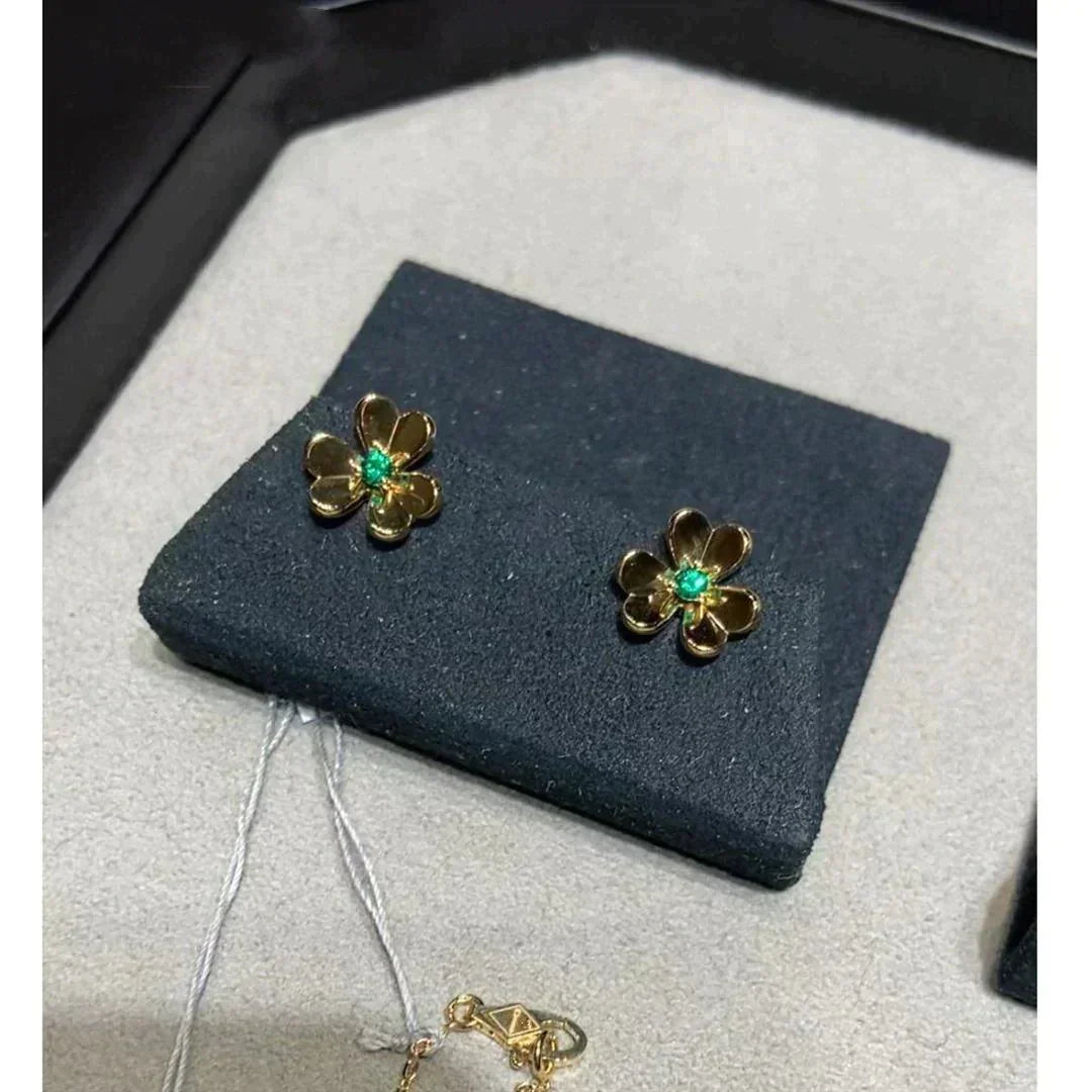 [Auream]FRIVOLE  FLOWER MALACHITE EARRINGS