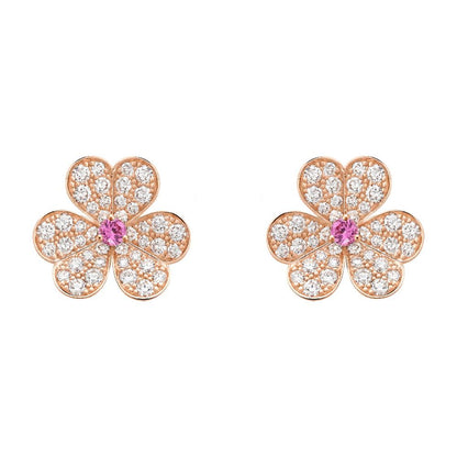 [Auream]FRIVOLE PINK GOLD FLOWER DIAMOND EARRINGS