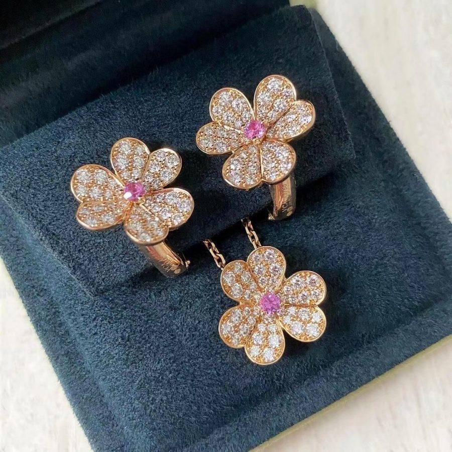 [Auream]FRIVOLE ROSE GOLD FLOWER DIAMOND NECKLACE
