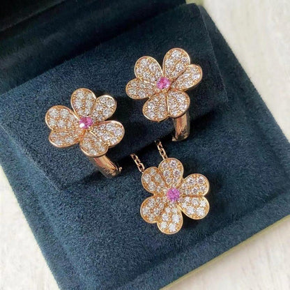 [Auream]FRIVOLE ROSE GOLD FLOWER DIAMOND NECKLACE