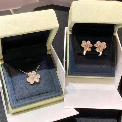 [Auream]FRIVOLE ROSE GOLD FLOWER DIAMOND NECKLACE