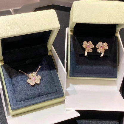 [Auream]FRIVOLE ROSE GOLD FLOWER DIAMOND NECKLACE