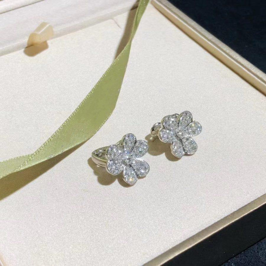 [Auream]FRIVOLE SILVER FLOWER DIAMOND EARRINGS