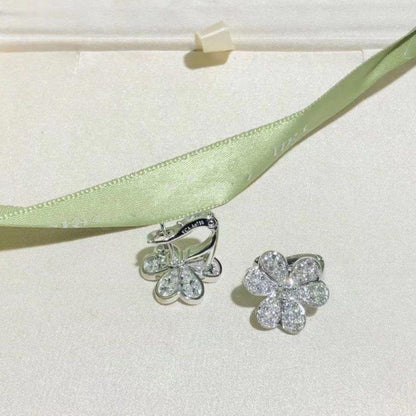 [Auream]FRIVOLE SILVER FLOWER DIAMOND EARRINGS