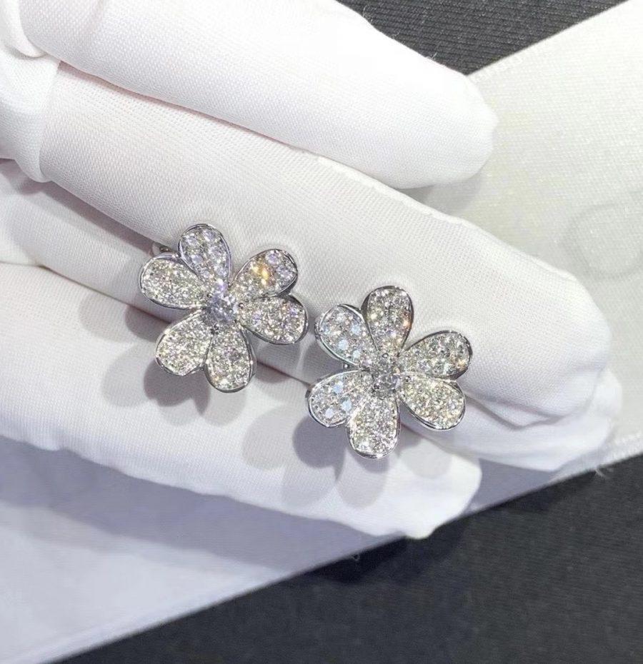 [Auream]FRIVOLE SILVER FLOWER DIAMOND EARRINGS