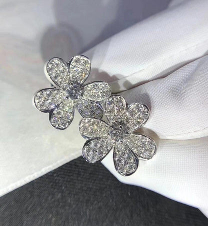 [Auream]FRIVOLE SILVER FLOWER DIAMOND EARRINGS