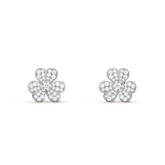 [Auream]FRIVOLE SILVER FLOWER DIAMOND EARRINGS