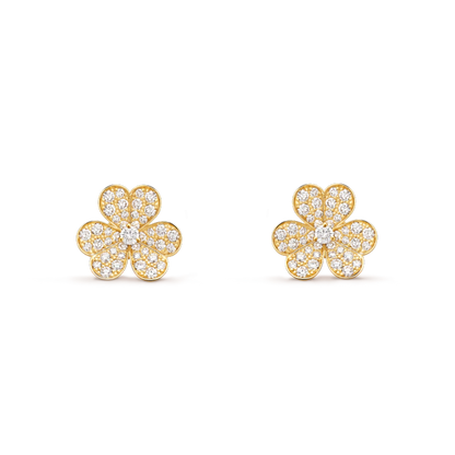 [Auream]FRIVOLE GOLD FLOWER DIAMOND EARRINGS