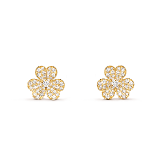 [Auream]FRIVOLE GOLD FLOWER DIAMOND EARRINGS