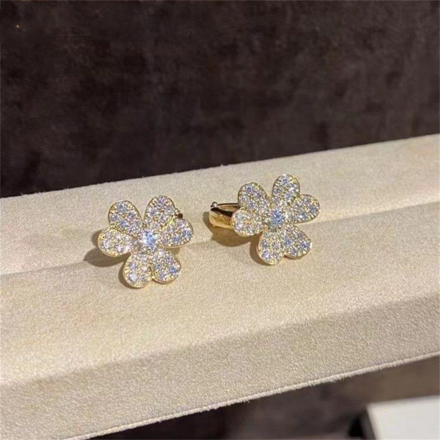 [Auream]FRIVOLE GOLD FLOWER DIAMOND EARRINGS