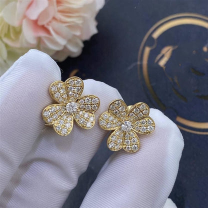 [Auream]FRIVOLE GOLD FLOWER DIAMOND EARRINGS