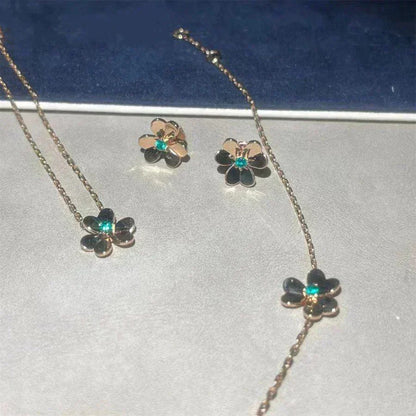 [Auream]FRIVOLE  FLOWER MALACHITE EARRINGS