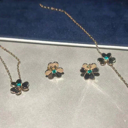 [Auream]FRIVOLE  FLOWER MALACHITE EARRINGS