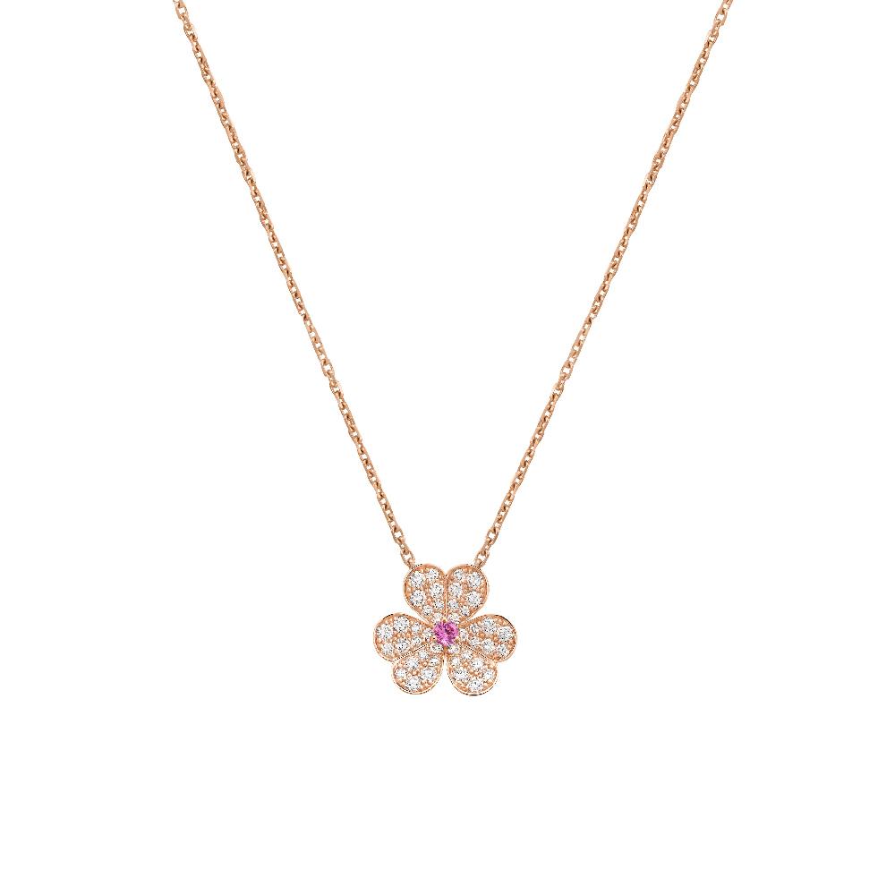 [Auream]FRIVOLE ROSE GOLD FLOWER DIAMOND NECKLACE