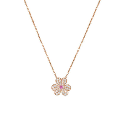 [Auream]FRIVOLE ROSE GOLD FLOWER DIAMOND NECKLACE