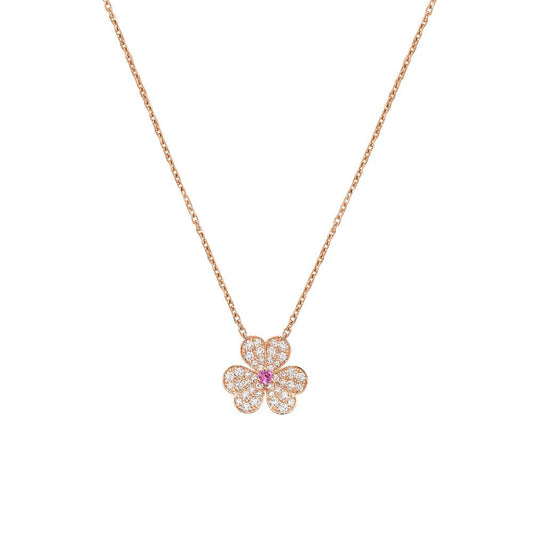 [Auream]FRIVOLE ROSE GOLD FLOWER DIAMOND NECKLACE