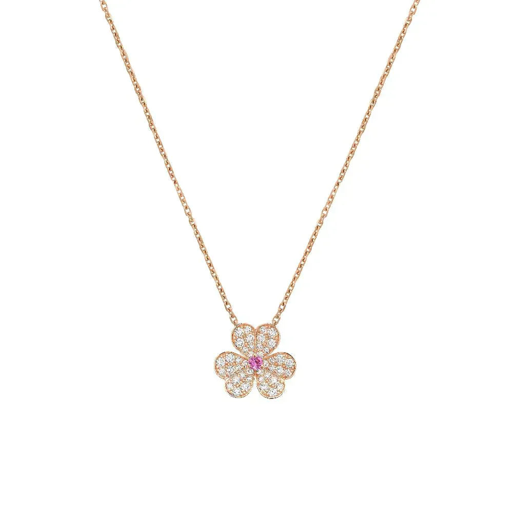 [Auream]FRIVOLE ROSE GOLD FLOWER DIAMOND NECKLACE