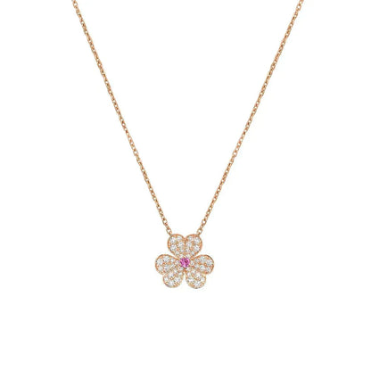 [Auream]FRIVOLE ROSE GOLD FLOWER DIAMOND NECKLACE