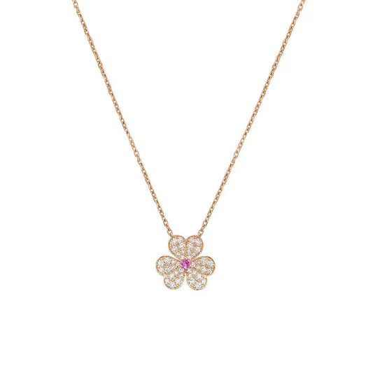 [Auream]FRIVOLE ROSE GOLD FLOWER DIAMOND NECKLACE