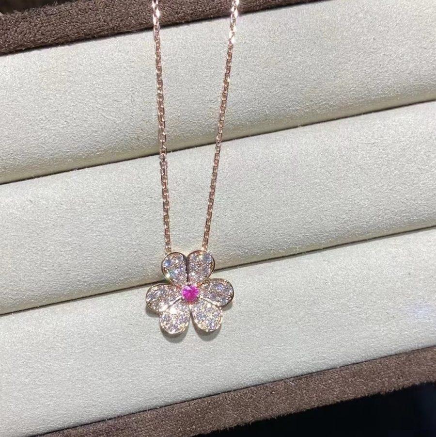 [Auream]FRIVOLE ROSE GOLD FLOWER DIAMOND NECKLACE