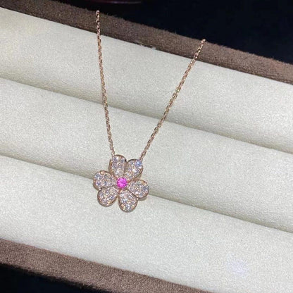 [Auream]FRIVOLE ROSE GOLD FLOWER DIAMOND NECKLACE
