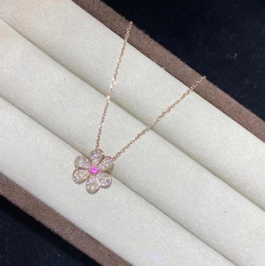 [Auream]FRIVOLE ROSE GOLD FLOWER DIAMOND NECKLACE