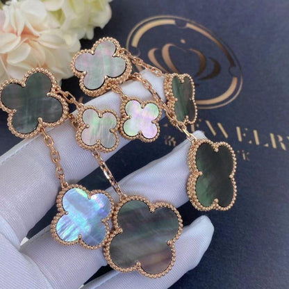 [Auream]CLOVER EARRINGS DARK MOP 4 MOTIFS ROSE GOLD