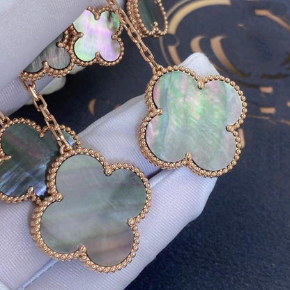 [Auream]CLOVER EARRINGS DARK MOP 4 MOTIFS ROSE GOLD