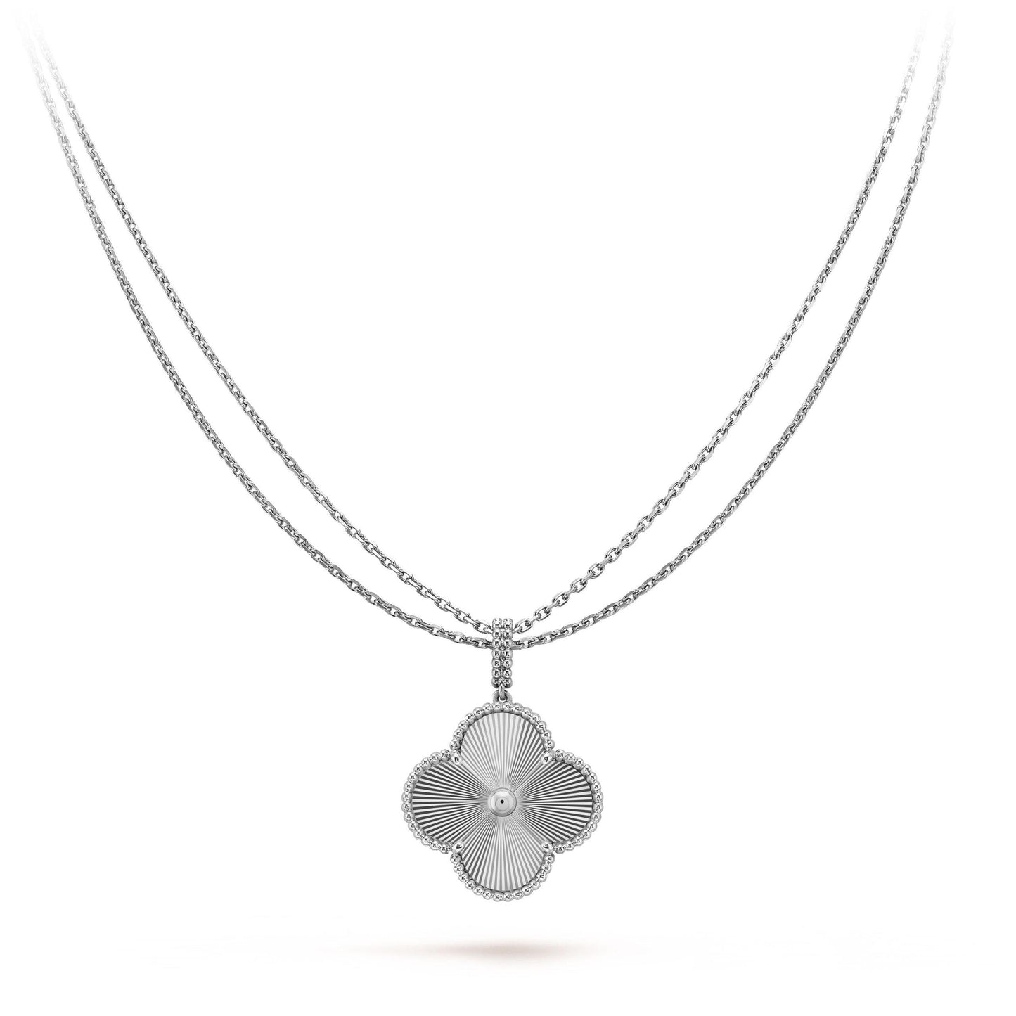 [Auream]CLOVER 25MM SILVER BIG CLOVER NECKLACE
