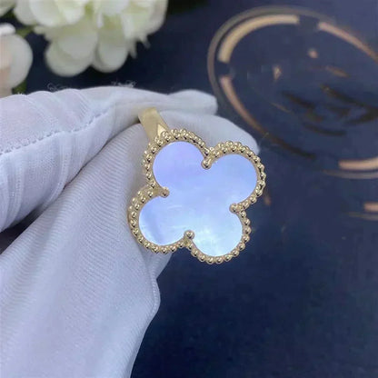 [Auream]CLOVER WHITE MOP RING