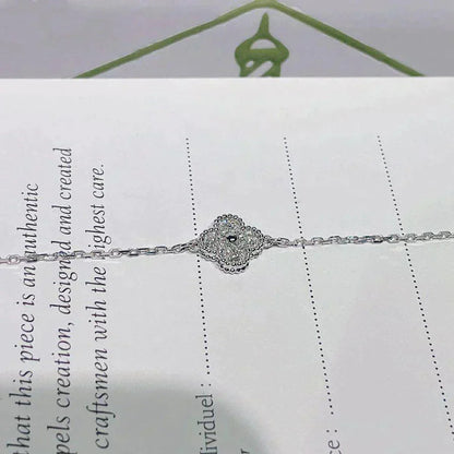 [Auream]CLOVER  SINGLE FLOWER BRACELET SILVER