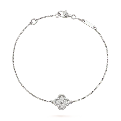 [Auream]CLOVER  SINGLE FLOWER BRACELET SILVER