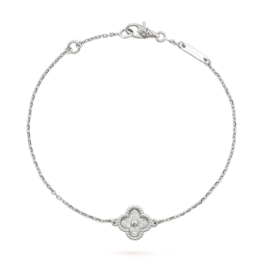 [Auream]CLOVER  SINGLE FLOWER BRACELET SILVER
