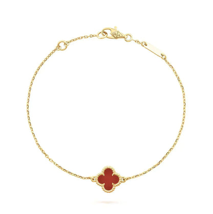 [Auream]CLOVER  CARNELIAN SINGLE FLOWER BRACELET