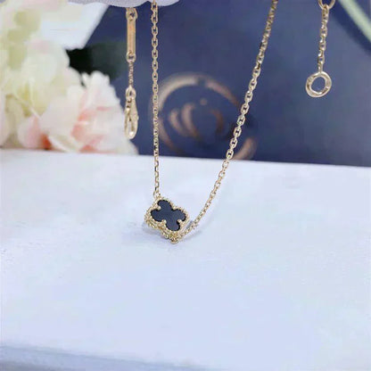 [Auream]CLOVER ONYX SINGLE FLOWER BRACELET