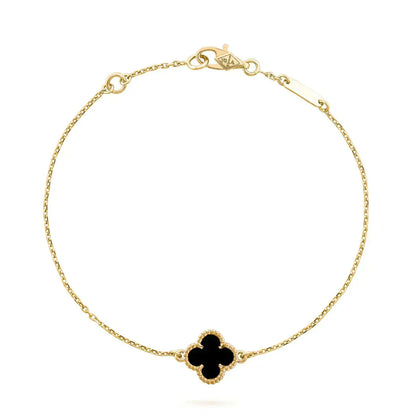 [Auream]CLOVER ONYX SINGLE FLOWER BRACELET