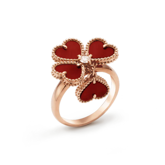 [Auream]SWEET CLOVER CARNELIAN RING