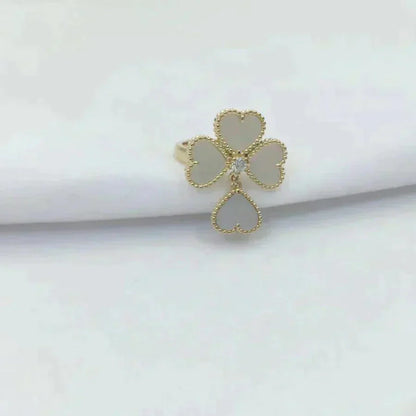 [Auream]SWEET CLOVER WHITE MOP RING