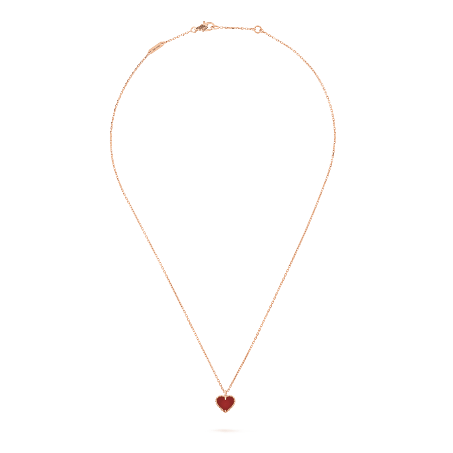 [Auream]SWEET CLOVER CARNELIAN HEART NECKLACE