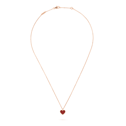 [Auream]SWEET CLOVER CARNELIAN HEART NECKLACE