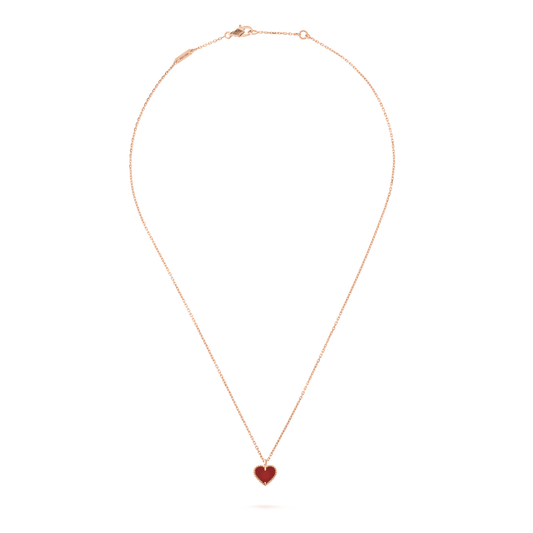 [Auream]SWEET CLOVER CARNELIAN HEART NECKLACE